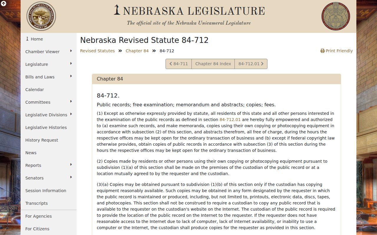 Dodge County civil court dockets Nebraska public records statute