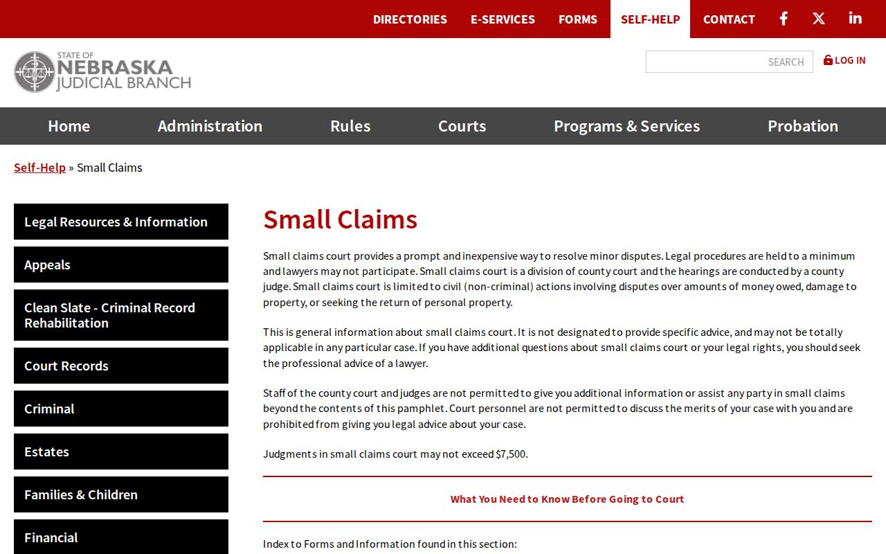 Dodge County civil court dockets small claims division information