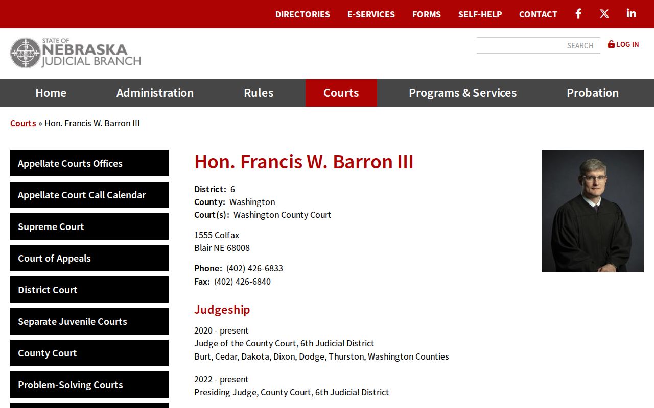 Dodge County court schedule Sixth Judicial District court administration page