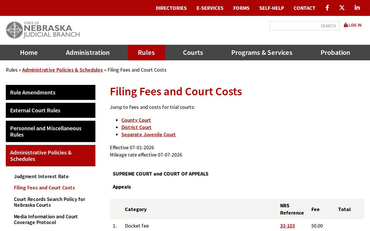 Dodge County court records certified copy fee schedule
