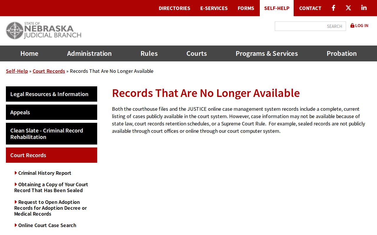 Dodge County court records unavailable records and retention guidance