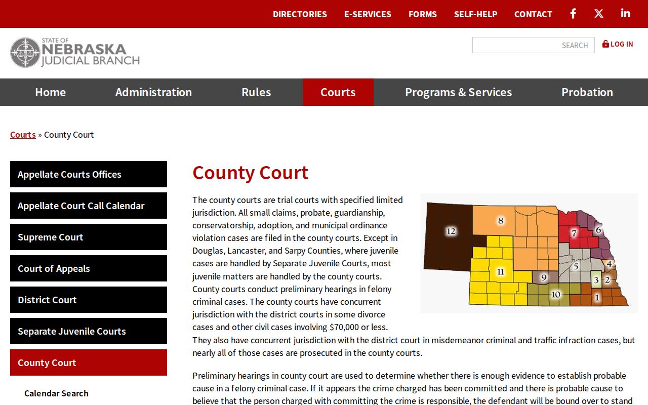 Dodge County court docket County Court jurisdiction overview