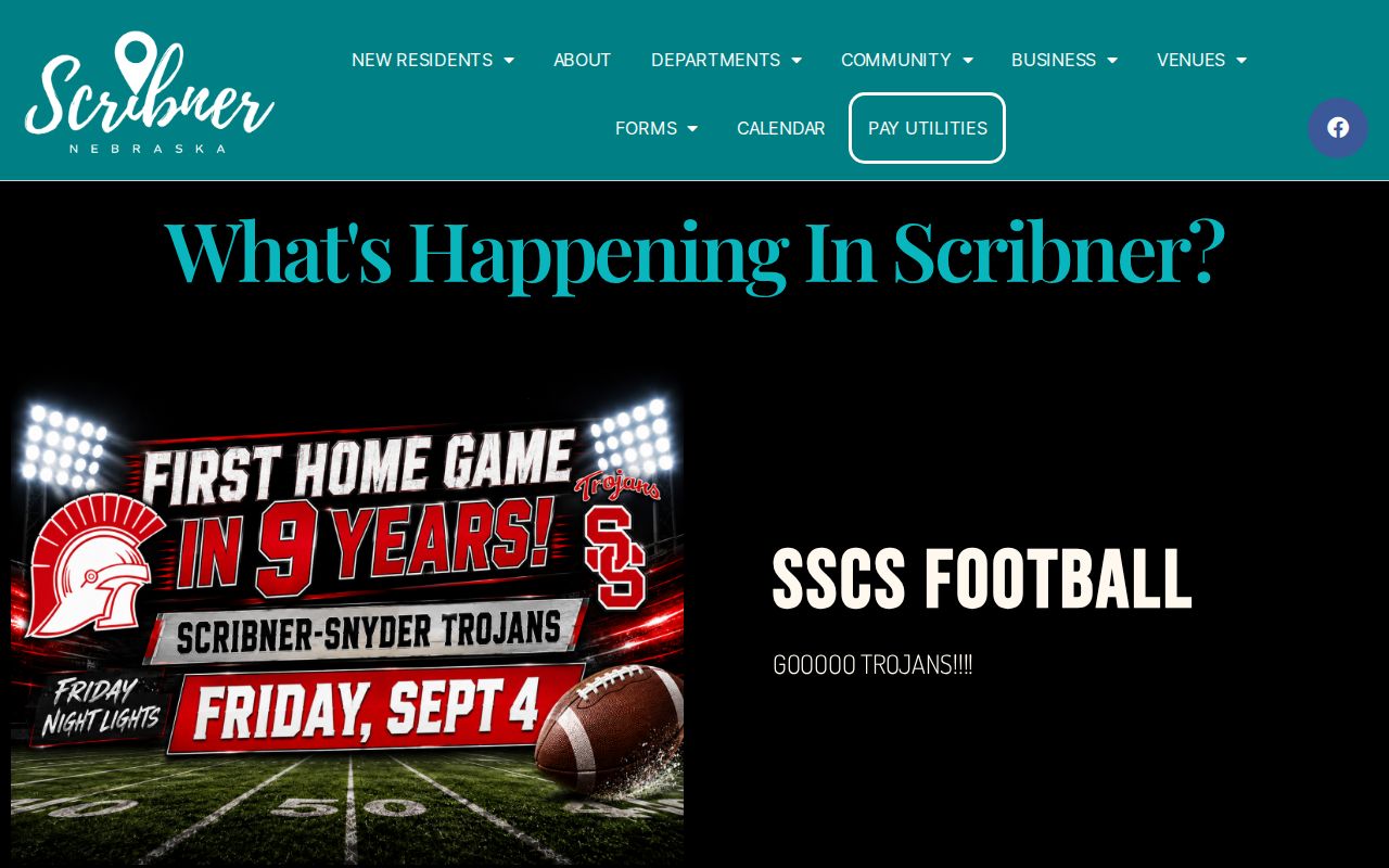 Scribner court records context showing the official city website with municipal history and navigation